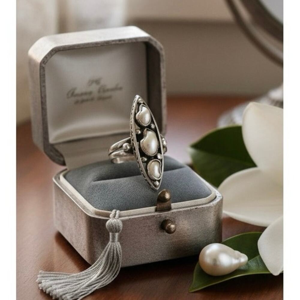 Sterling Silver Gray Pearl Ring Sz. 5.75